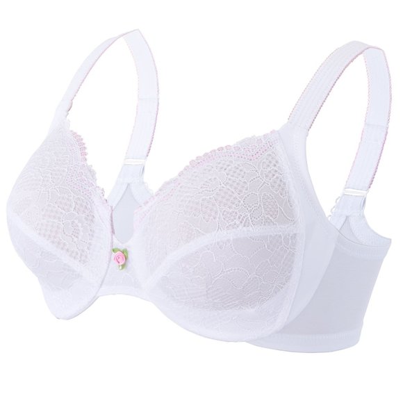 Set of 3! 38C Wonderwire Lace Bra (Side-Smoothing) MAX-COMFORT White NEW - Picture 1 of 11